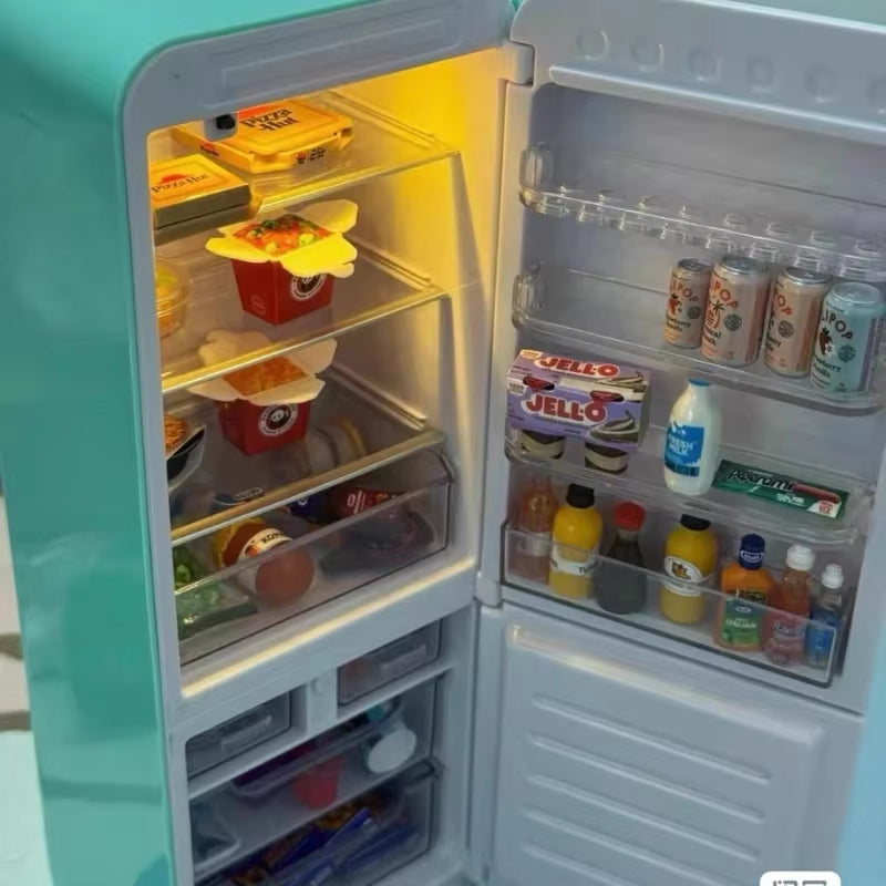 Mini Fridge Surprise Ball Mini Brands Miniature Figure Delicious Food Mystery Blind Box Toy Collectible Ornaments Kids Gifts