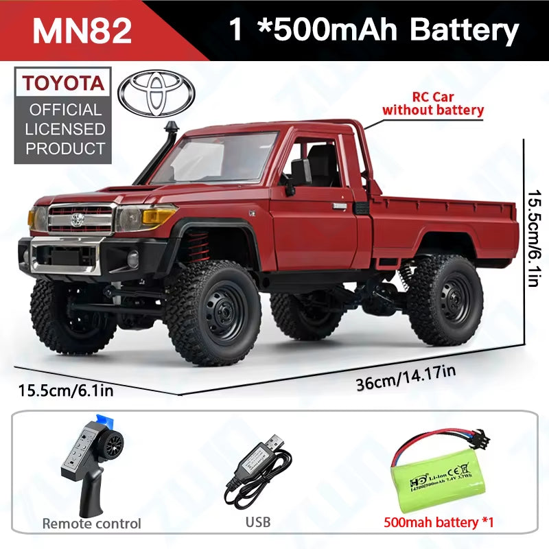 ZWN 1:12 Full Scale RC CAR MN82 Upgraded MN82 PRO Controllable Headlights 2.4G 4WD Off-Road Car Pick up Truck Toy for Kids Gifts