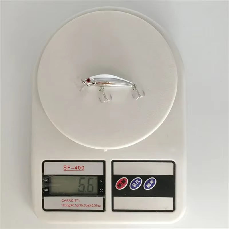 1Pcs 5.5Cm/6.5G Mini Laser Hard Minnow Sinking Bait Wobbler Jerkbait Crank Fishing Lures Hook Bass Pesca Fresh Saltwater Tackle