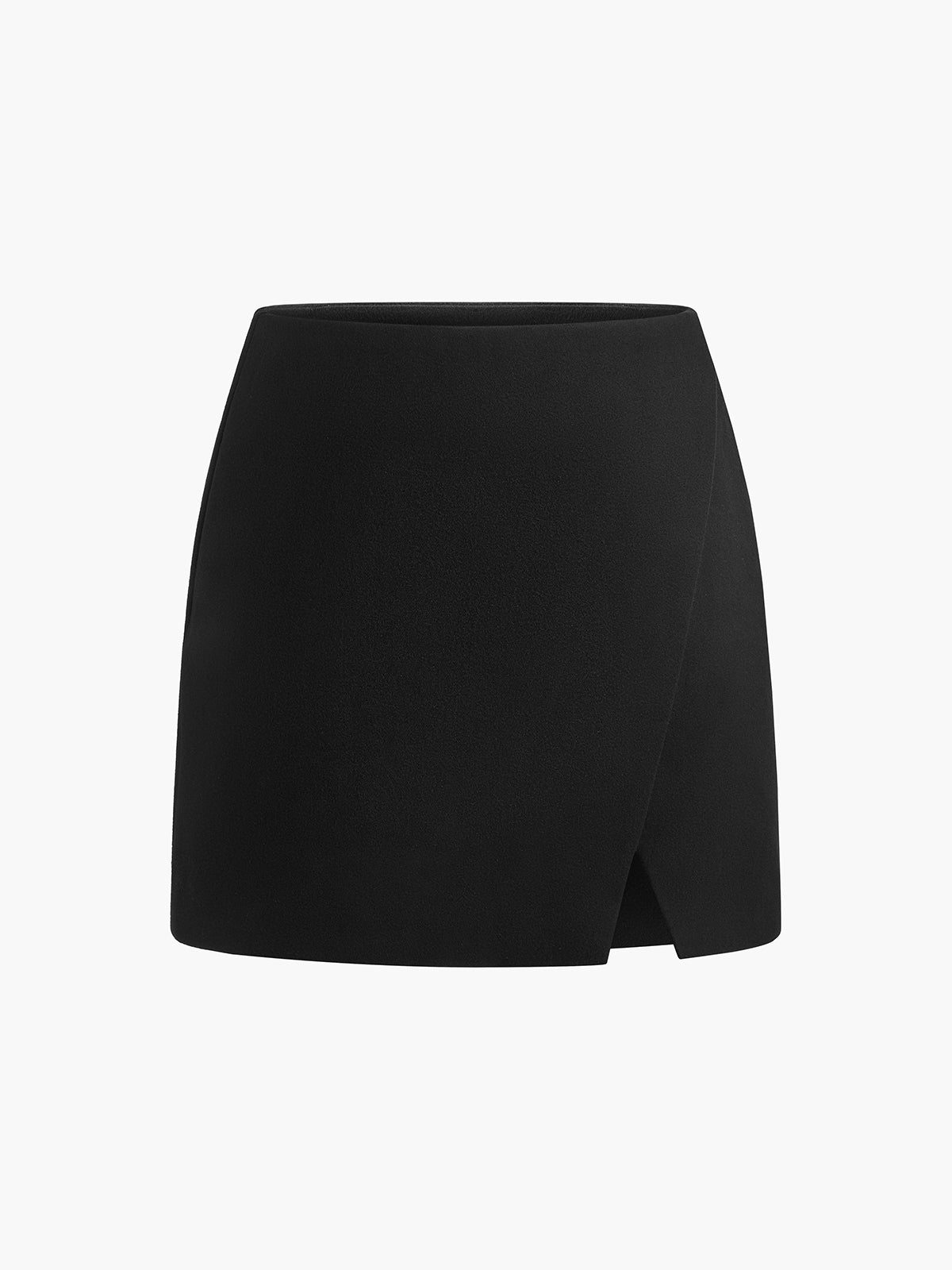 High-Waist Slit A-Line Skirt Without Belt