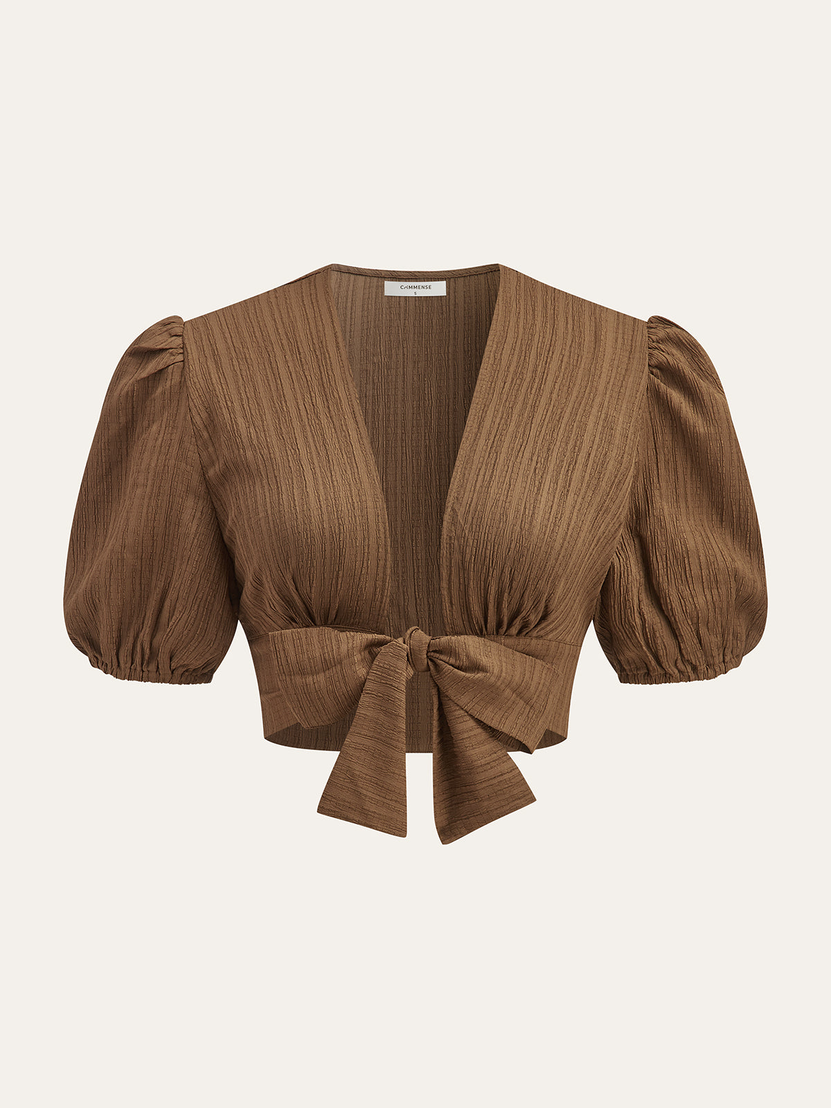 Puff-Sleeve Crop Top and Smocked-Waist Midi Skirt Set