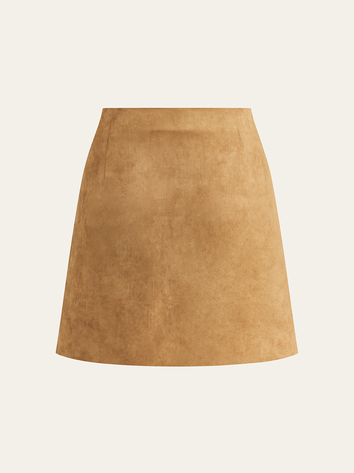 Print Suede Button Mini Skirt
