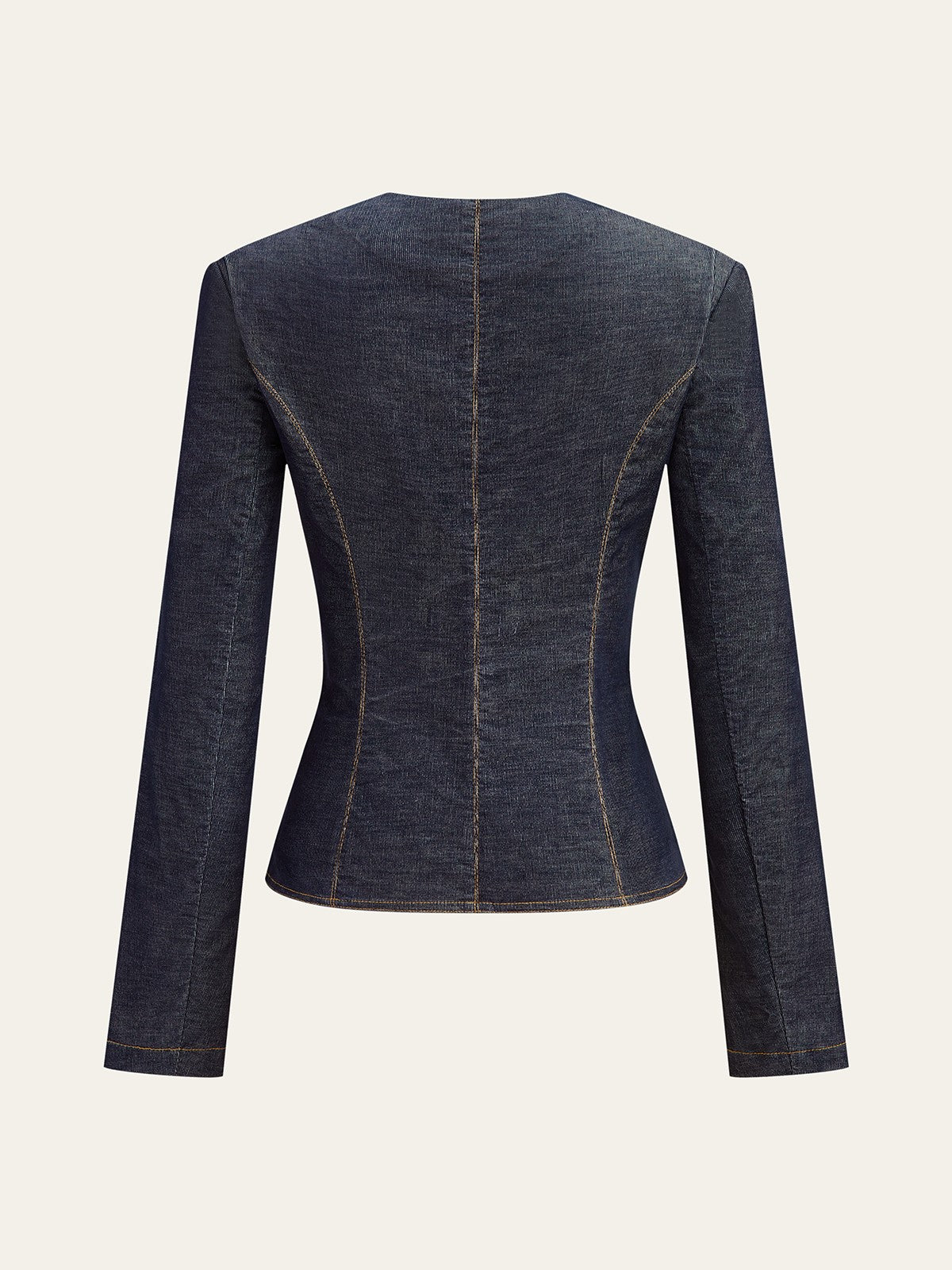 Metal Button Fitted Tailored Jacket