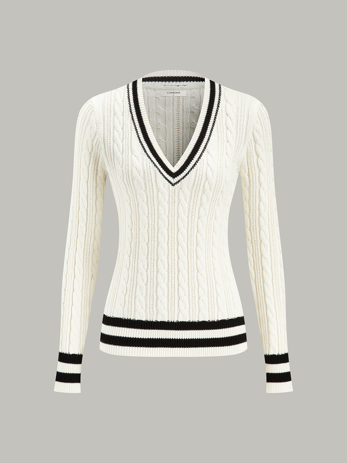 Cable-Knit Stripped Sweater