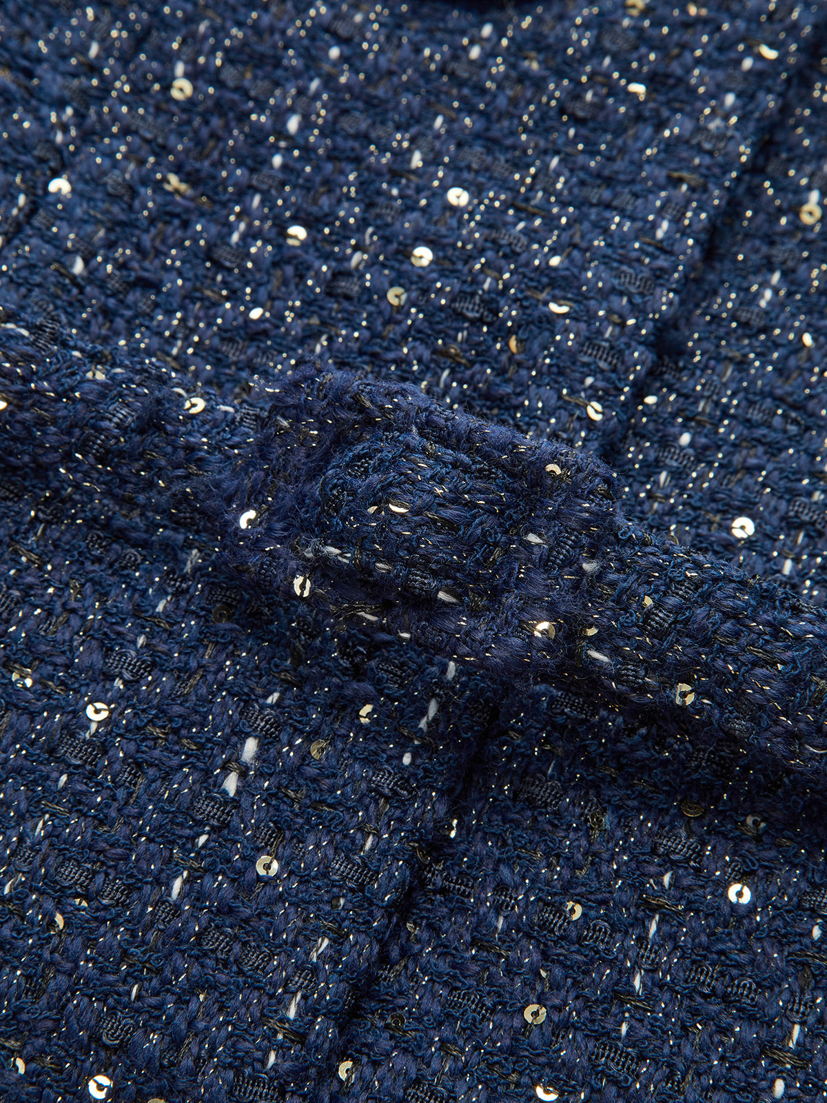 Metallic Button Tweed Jacket