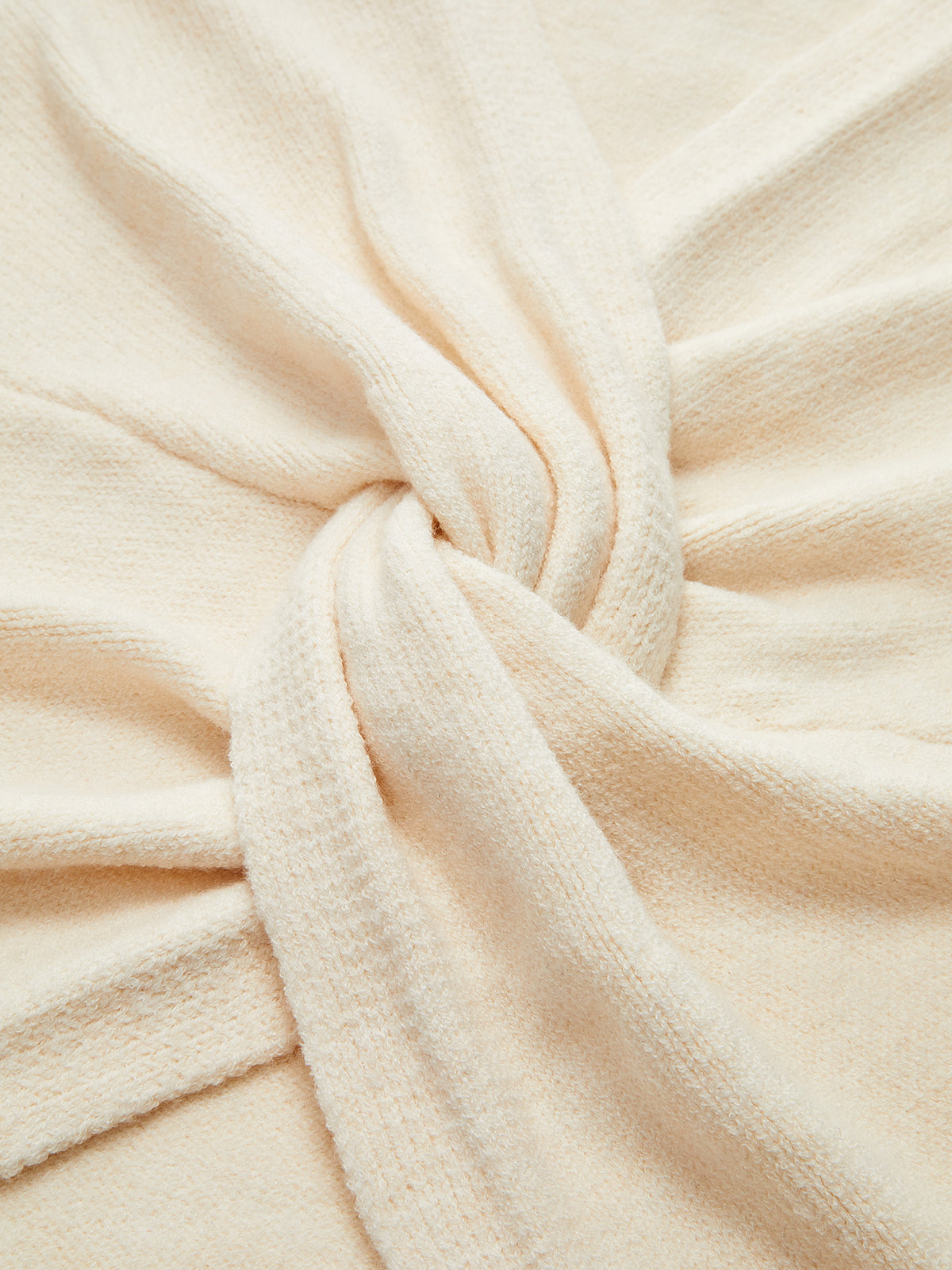 Twist V-Neck Leg-Of Mutton Sleeve Sweater