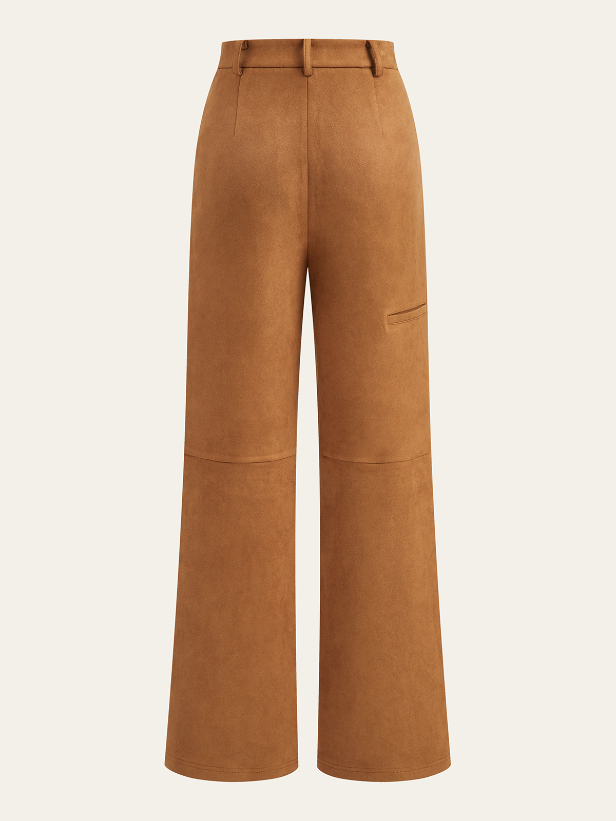 Suede Mid-Waist Paneled Pants