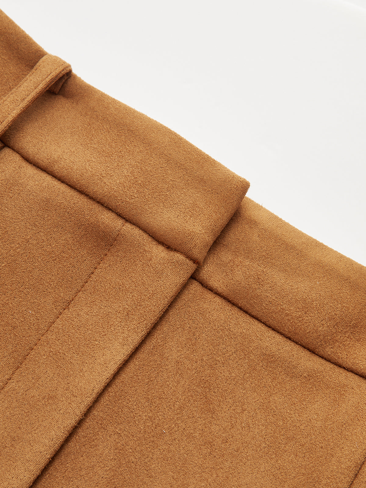 Suede Mid-Waist Paneled Pants