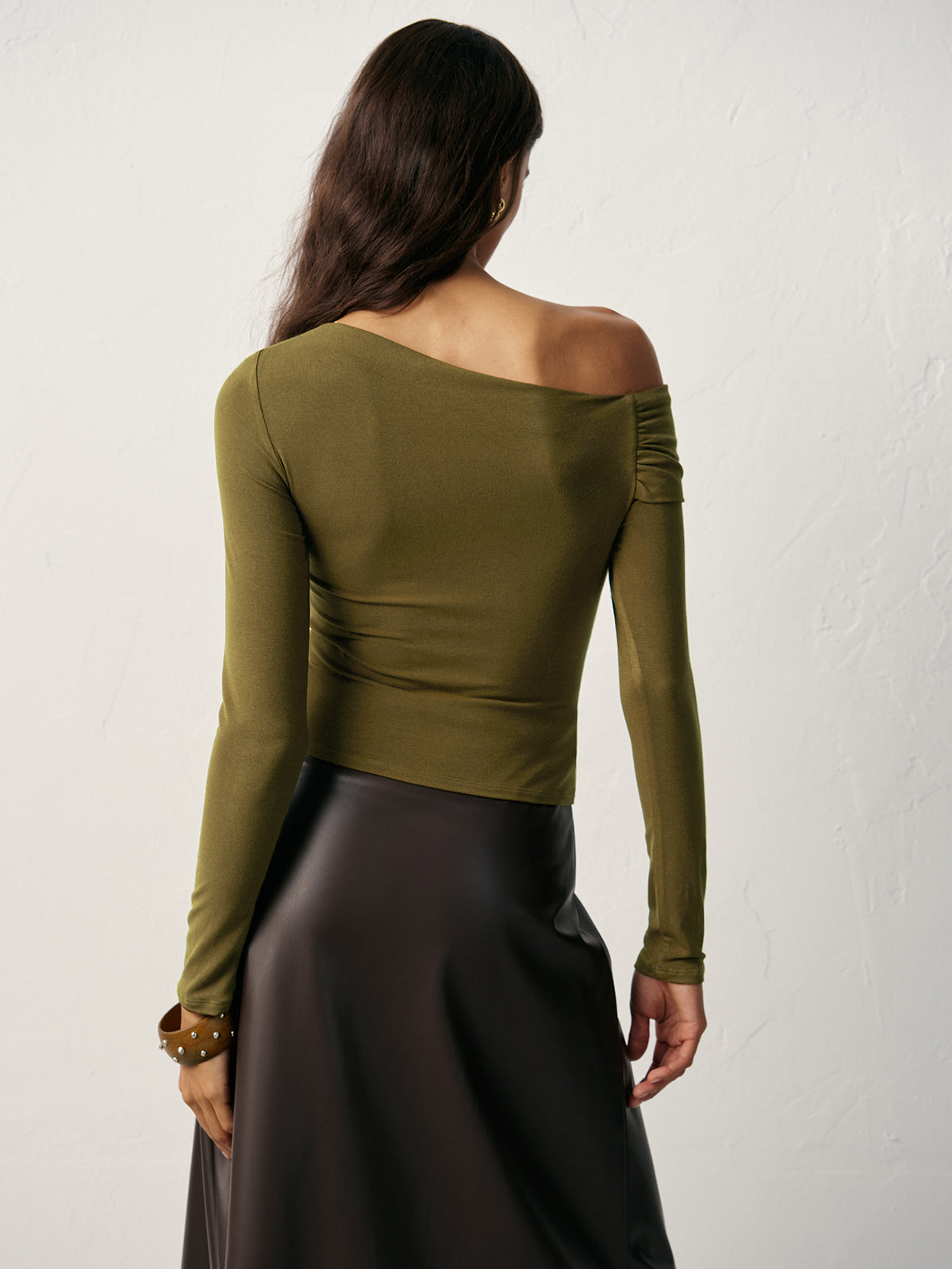 One-Shoulder Long Sleeve T-Shirt