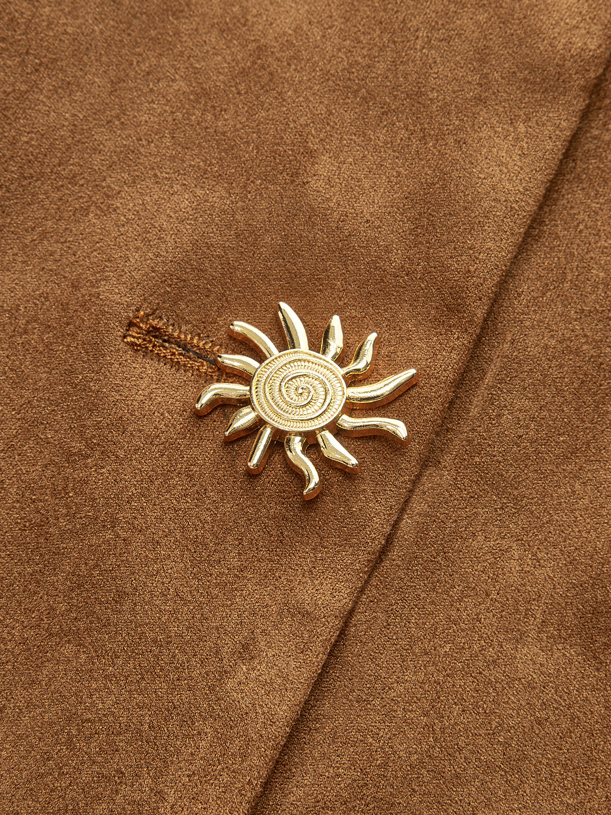 Suede Fitted Metal Button Jacket