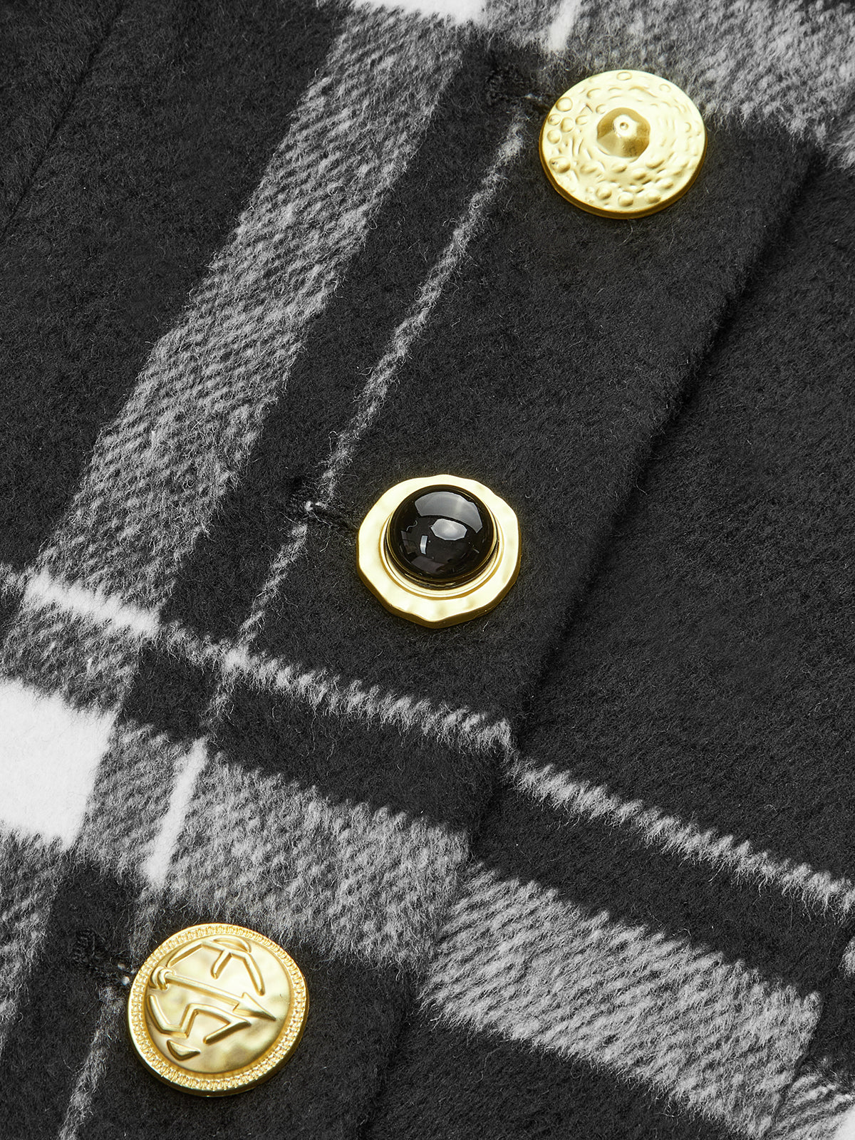 Plaid Belted Wool Blend Trench Coat