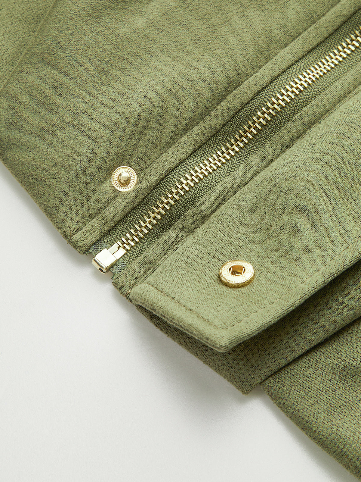 Suede Zip-Up Collared Jacket