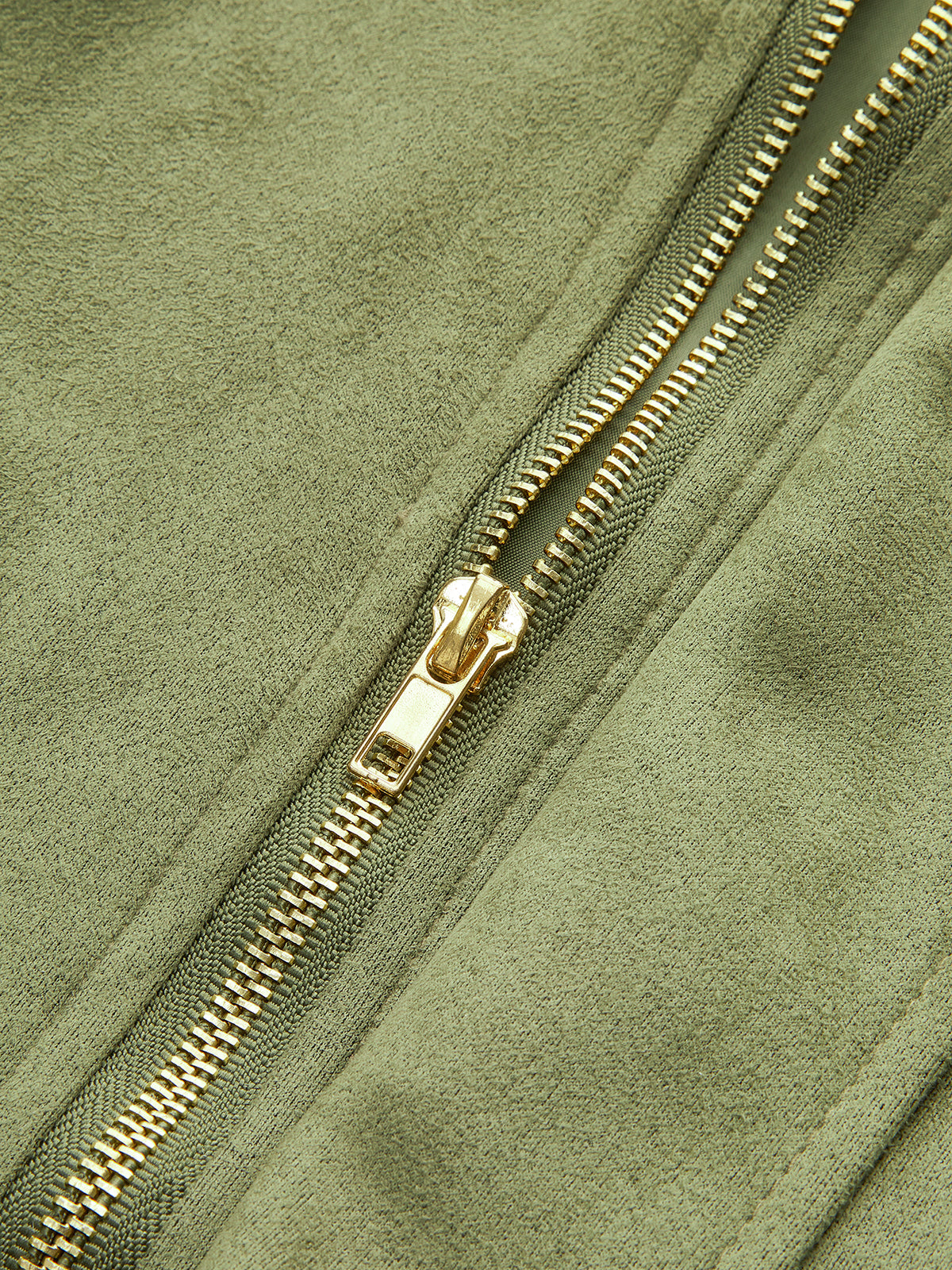 Suede Zip-Up Collared Jacket