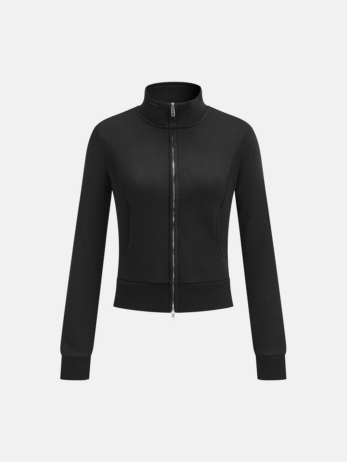 Convertible Collar Zip-Up Sweatshirt