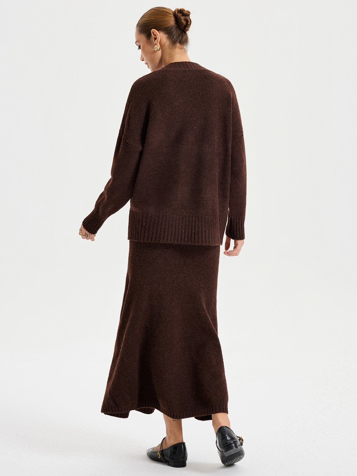 V-neck Knitted Sweater Co-ords