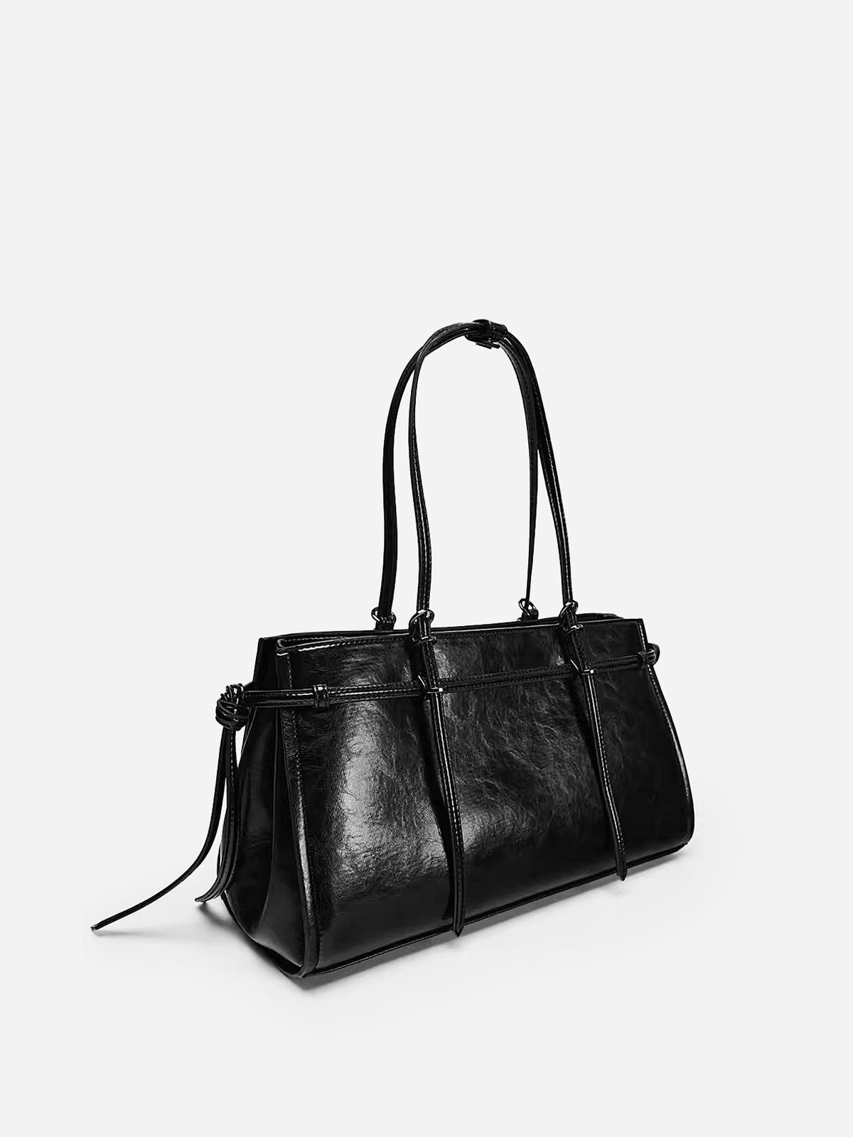 Double Strap PU Leather Tote Bag