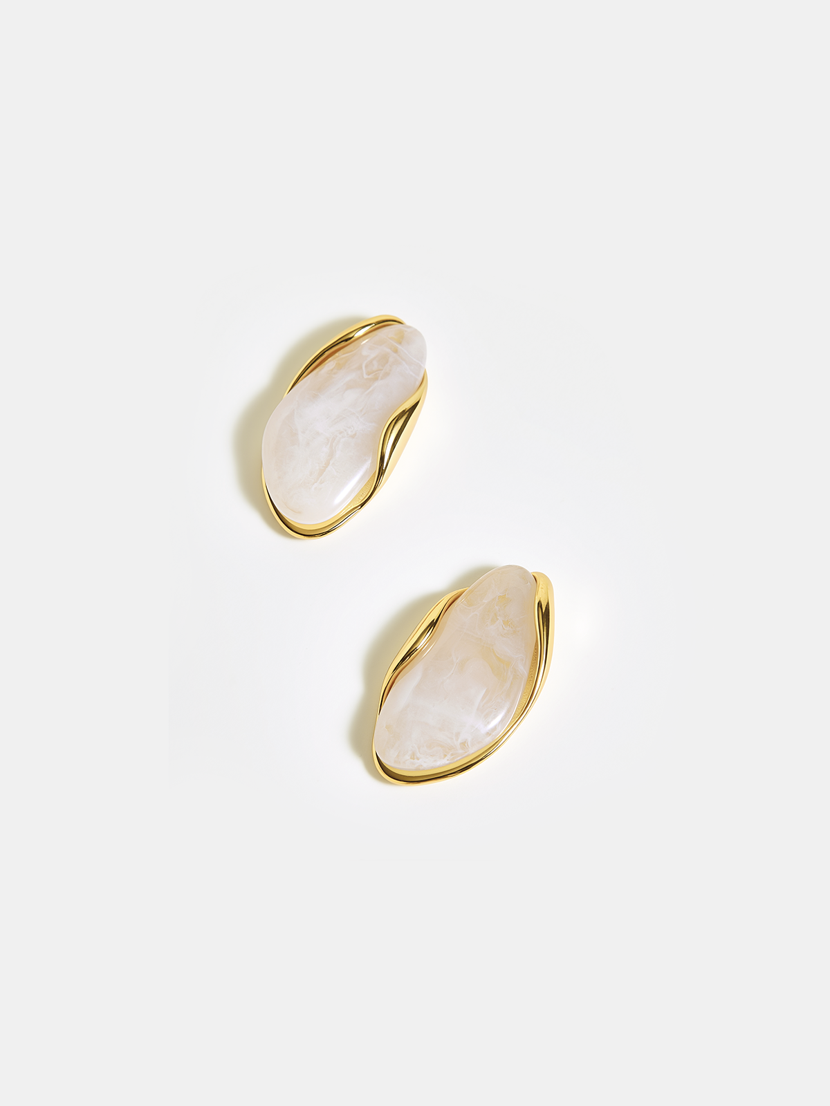 Marble Resin Stud Earrings