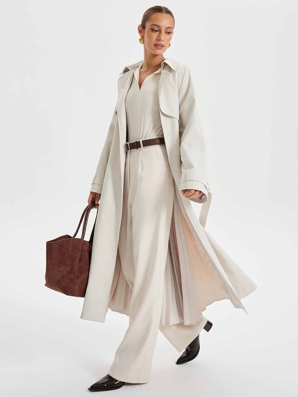 Belted Double-breasted Trench Coat