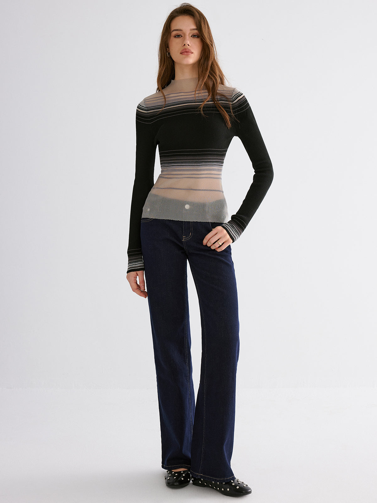 Gradient Mesh Knit Top