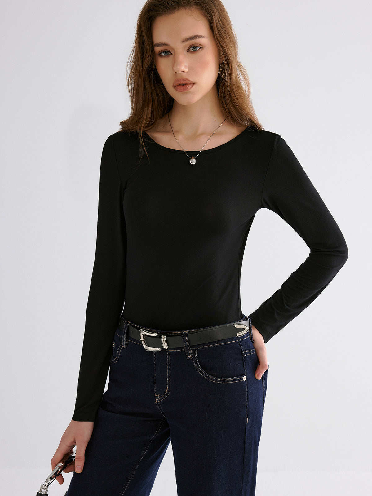Butterfly Lace Back Long Sleeve Shirt