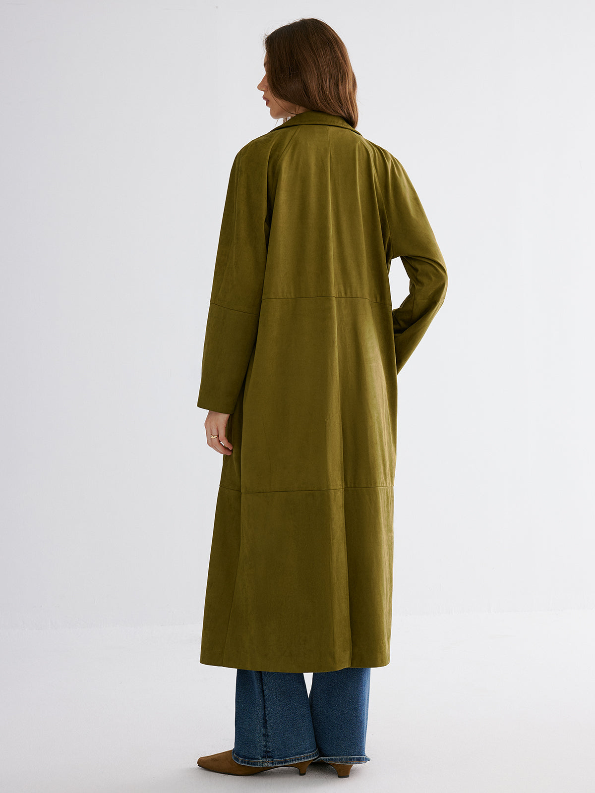 Button Through Cotton A Line Trench Coat