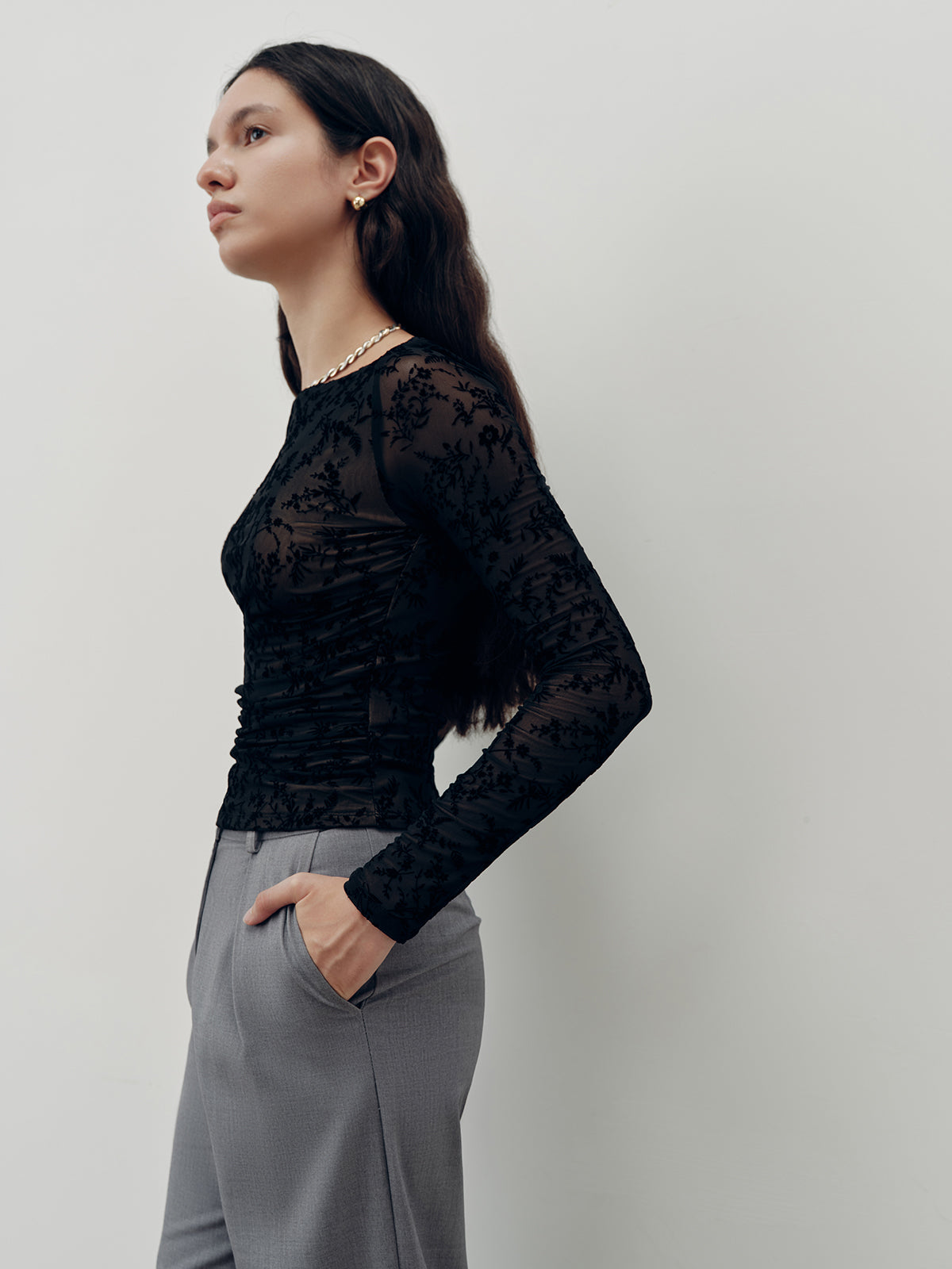 Floral Lace Long Sleeve T-Shirt