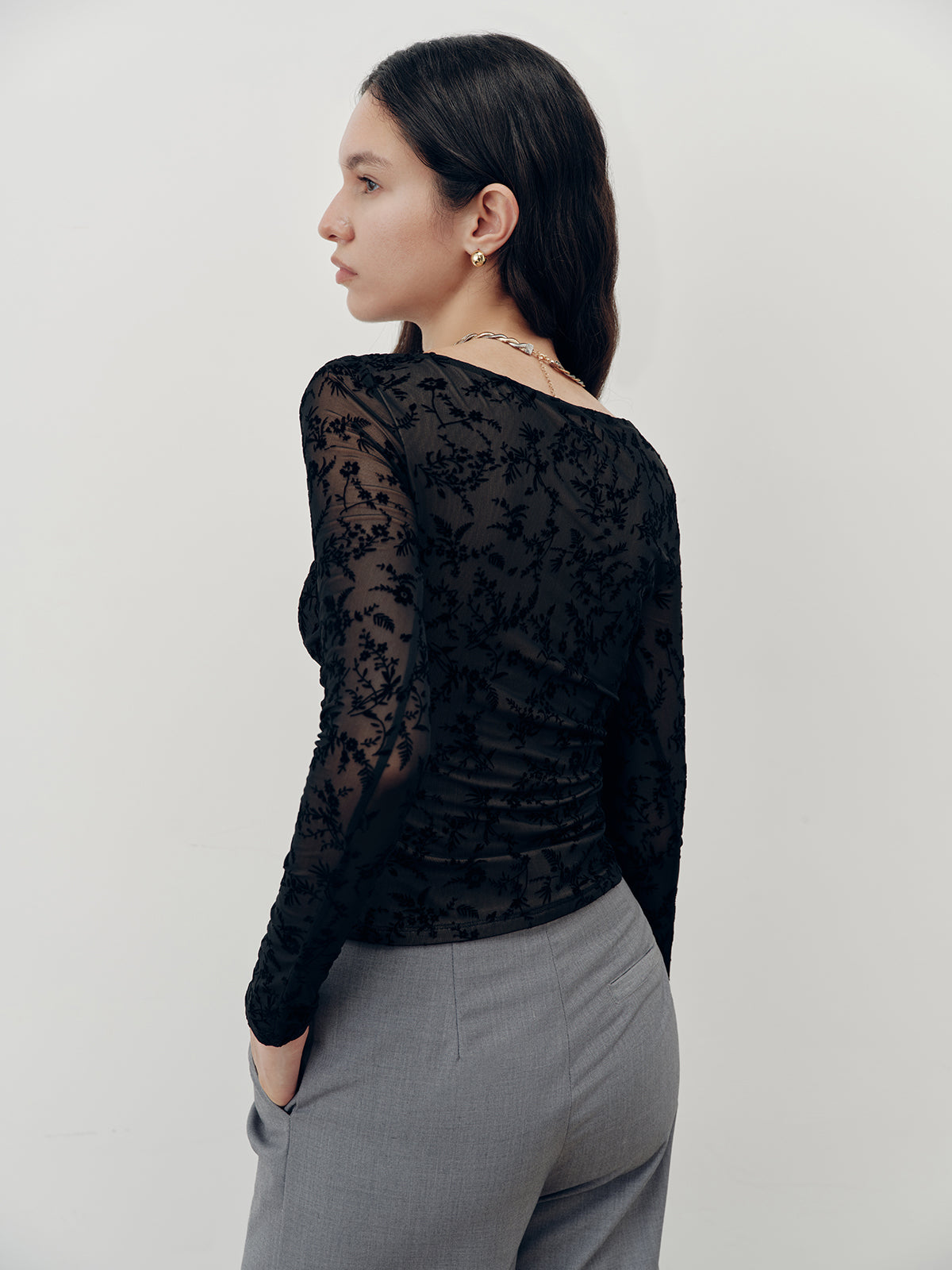 Floral Lace Long Sleeve T-Shirt