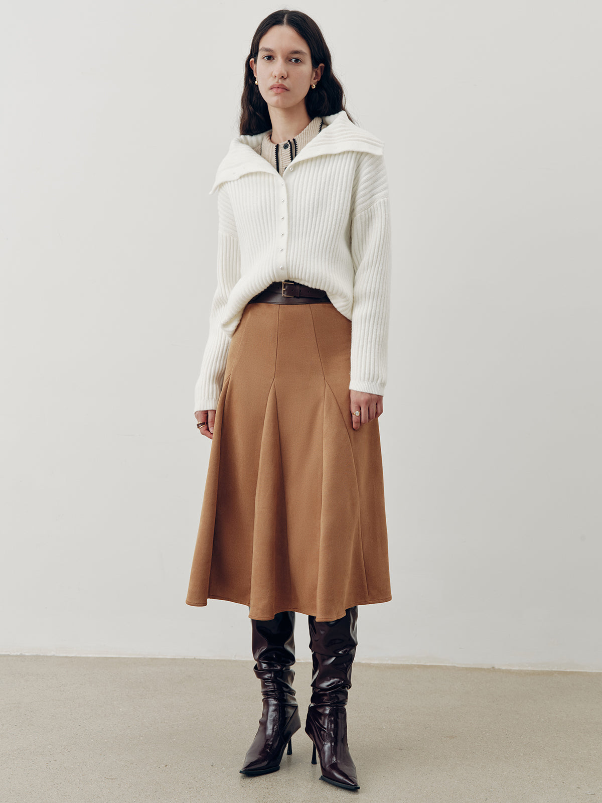 Suede A-Line Maxi Skirt