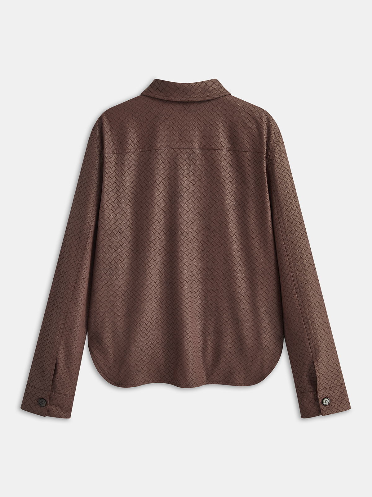 Faux Leather Woven-Patterned Shirt