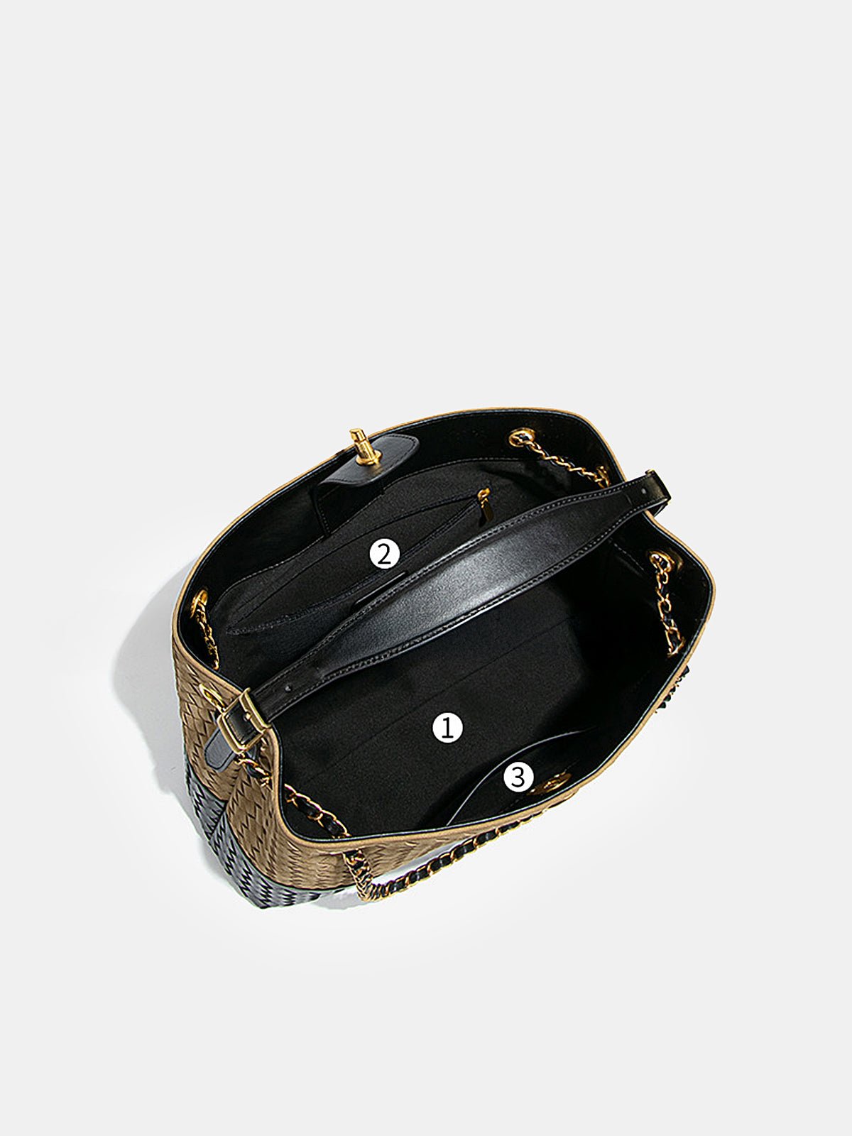 Two-Tone Woven Hobo Bag