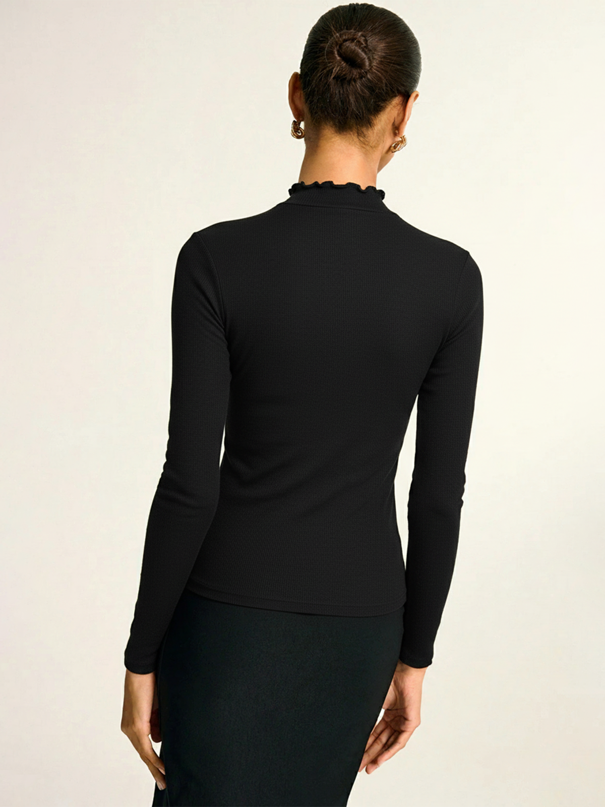 Sheer Paneled Long Sleeve Top