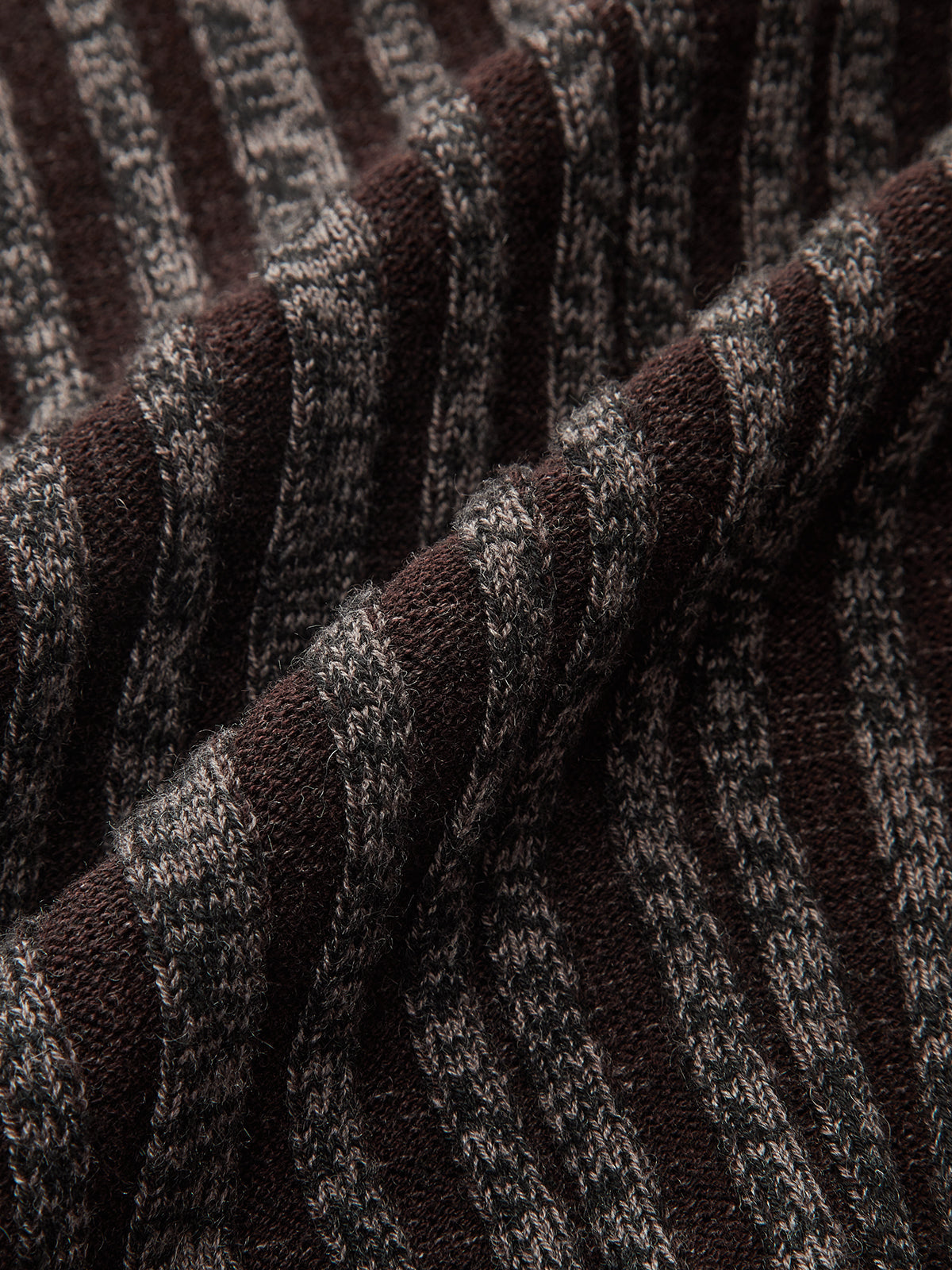 Wool Blend Two-Tone Mock Neck Knit Top