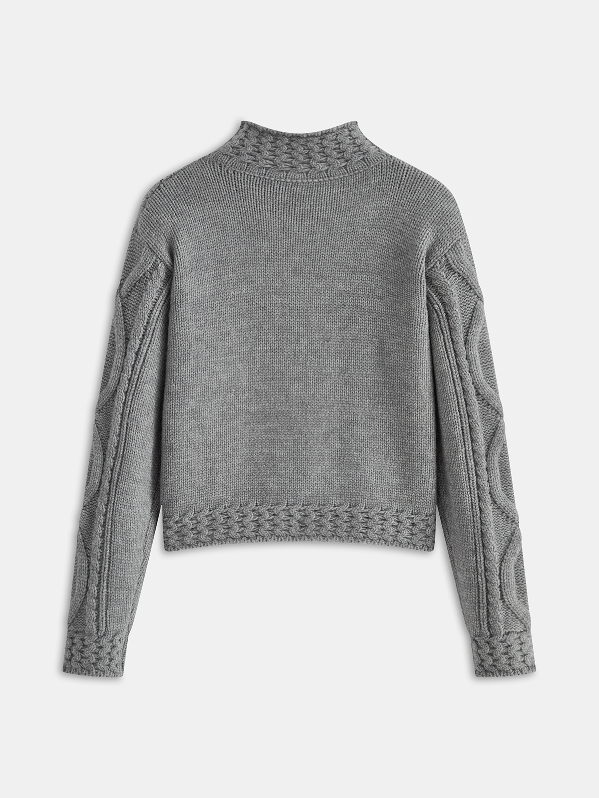 Cable Knit Mock Neck Sweater