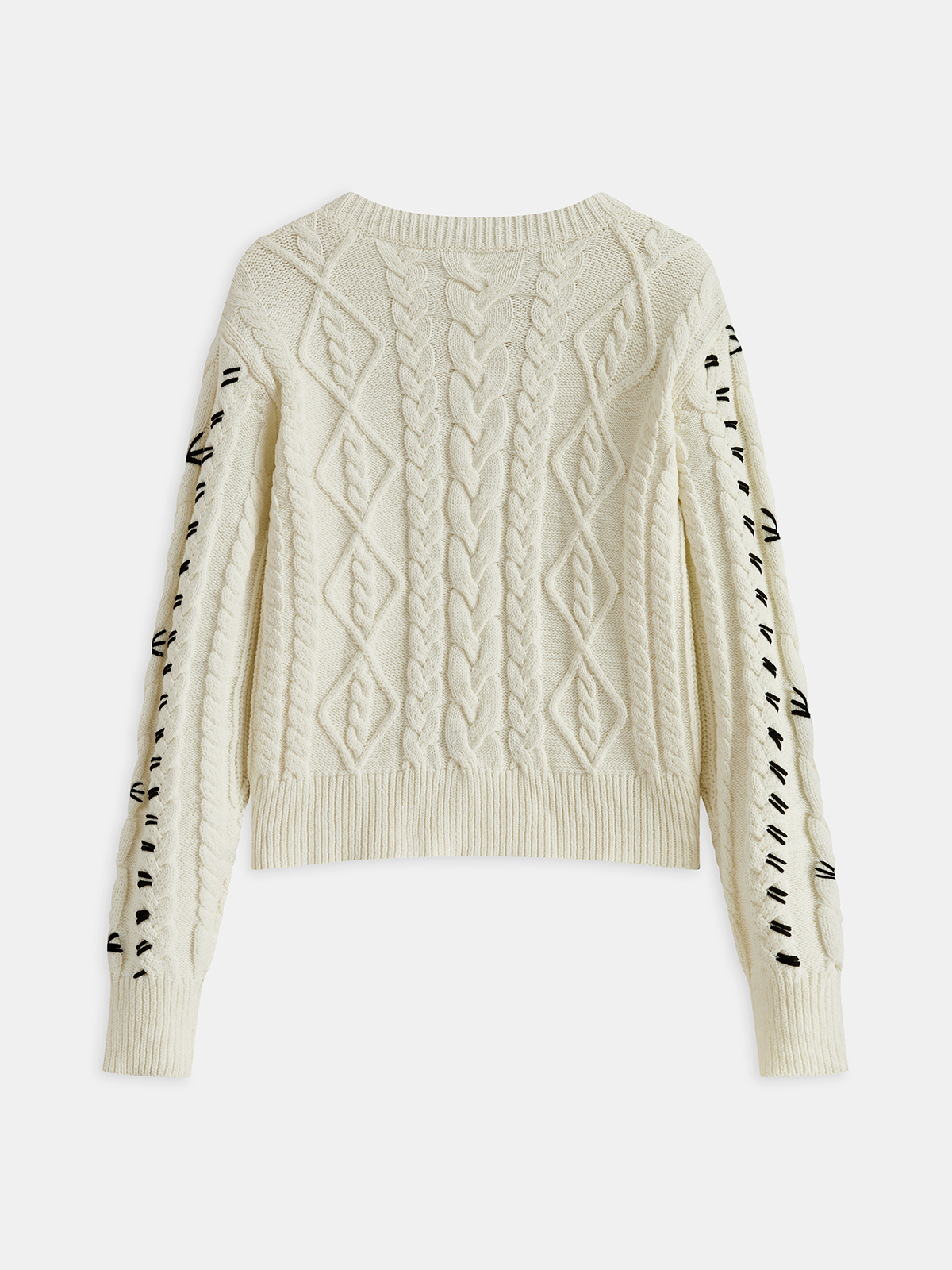 Contrast Stitch Cable Knit Sweater