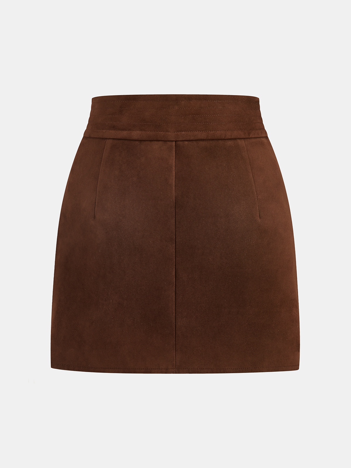Asymmetric Pleated Suede Mini Skirt