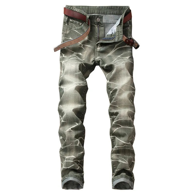 Slim Fit Hip Hop Men's Jeans - Casual High-Quality Denim Motorcycle Pants