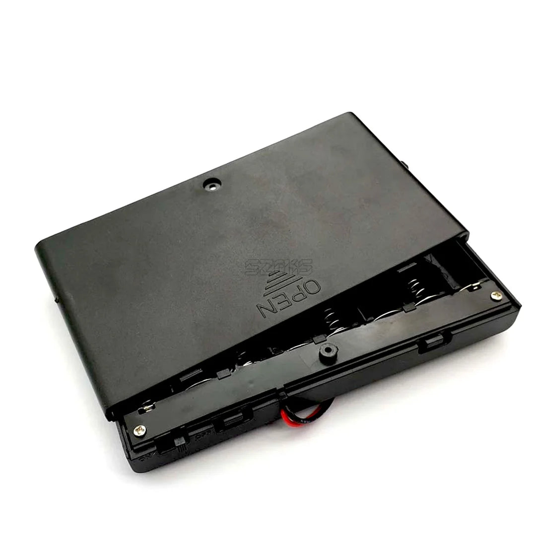 AA Battery Holder AA Battery Storage Case AA Plastic Box 8AA Battery Case With ON/OFF Switch with Cap Wire For 8 X 1.5V AA