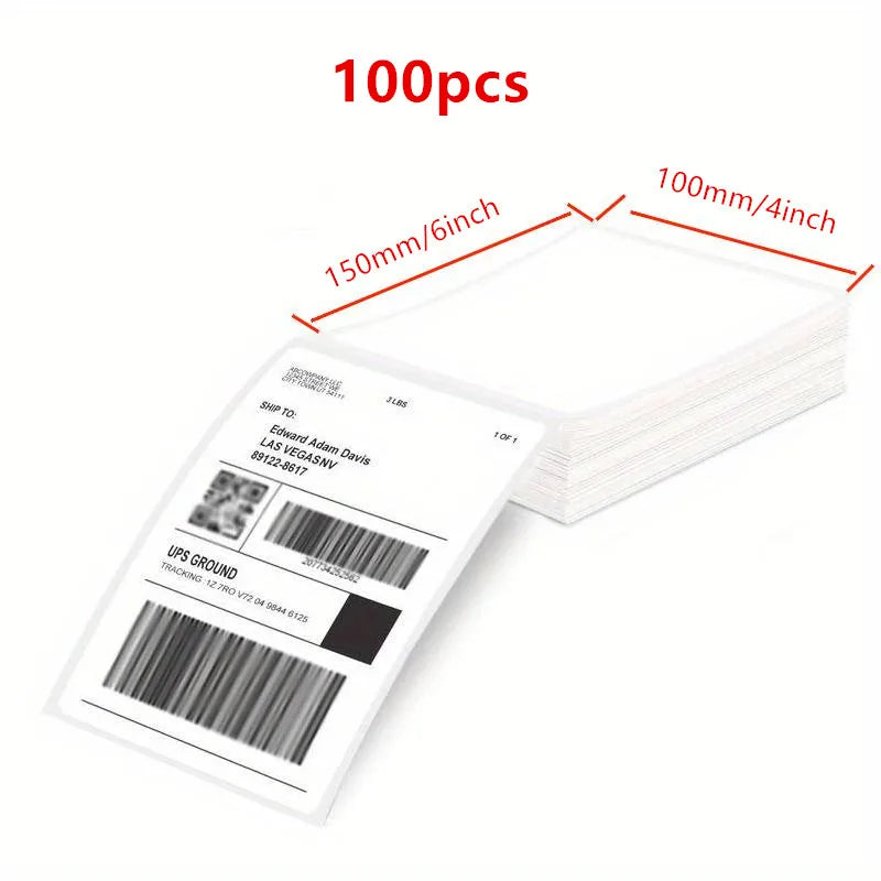 4x6 Inch Direct Thermal Labels 500 Labels Per Stacked - Strong Adhesive, Labels Resistant to Water & Grease For Shipping Label