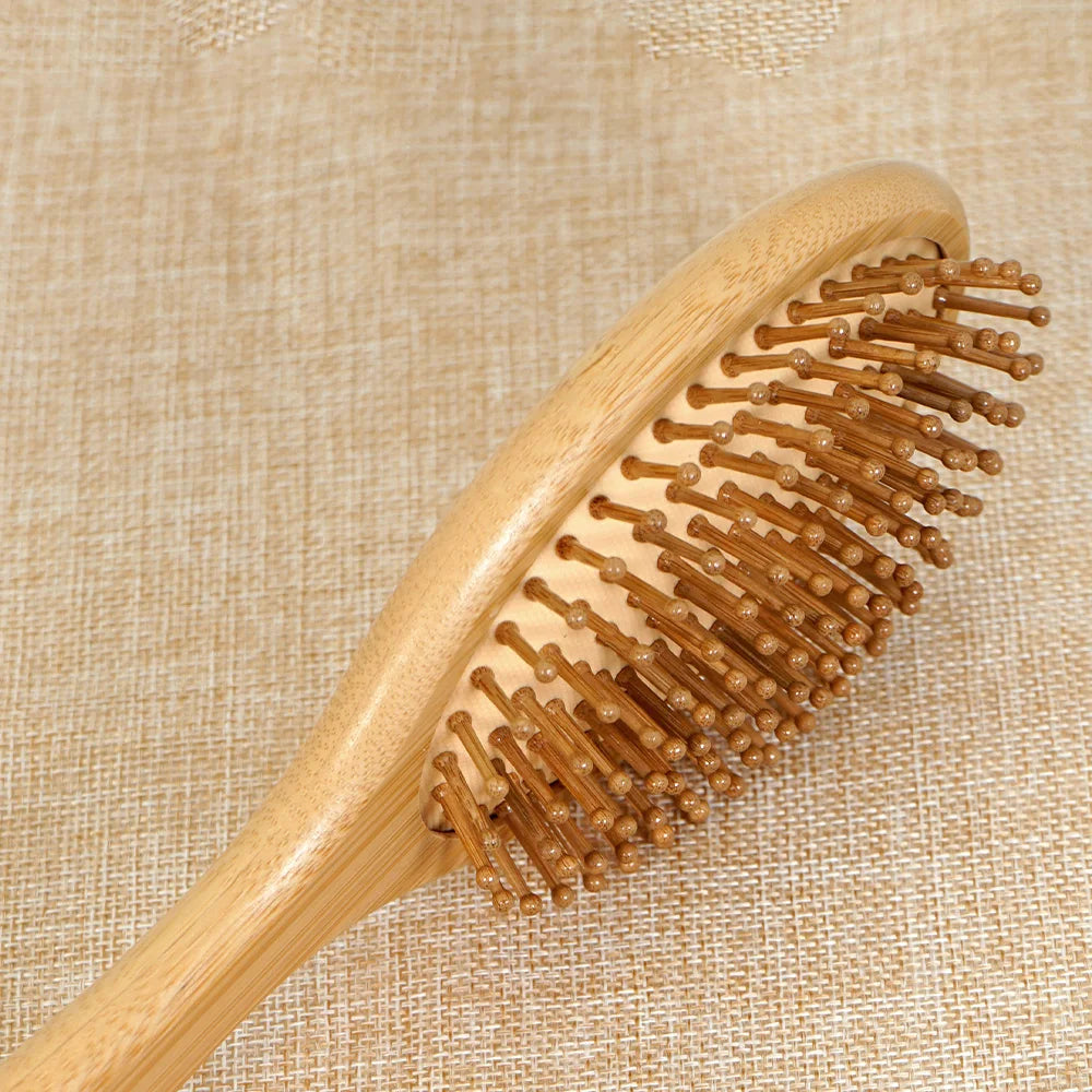 1pc Premium Bamboo Hair Brush Set with Elegant Gift Box Wide-Tooth Detangler&Scalp Massager for Men/Women