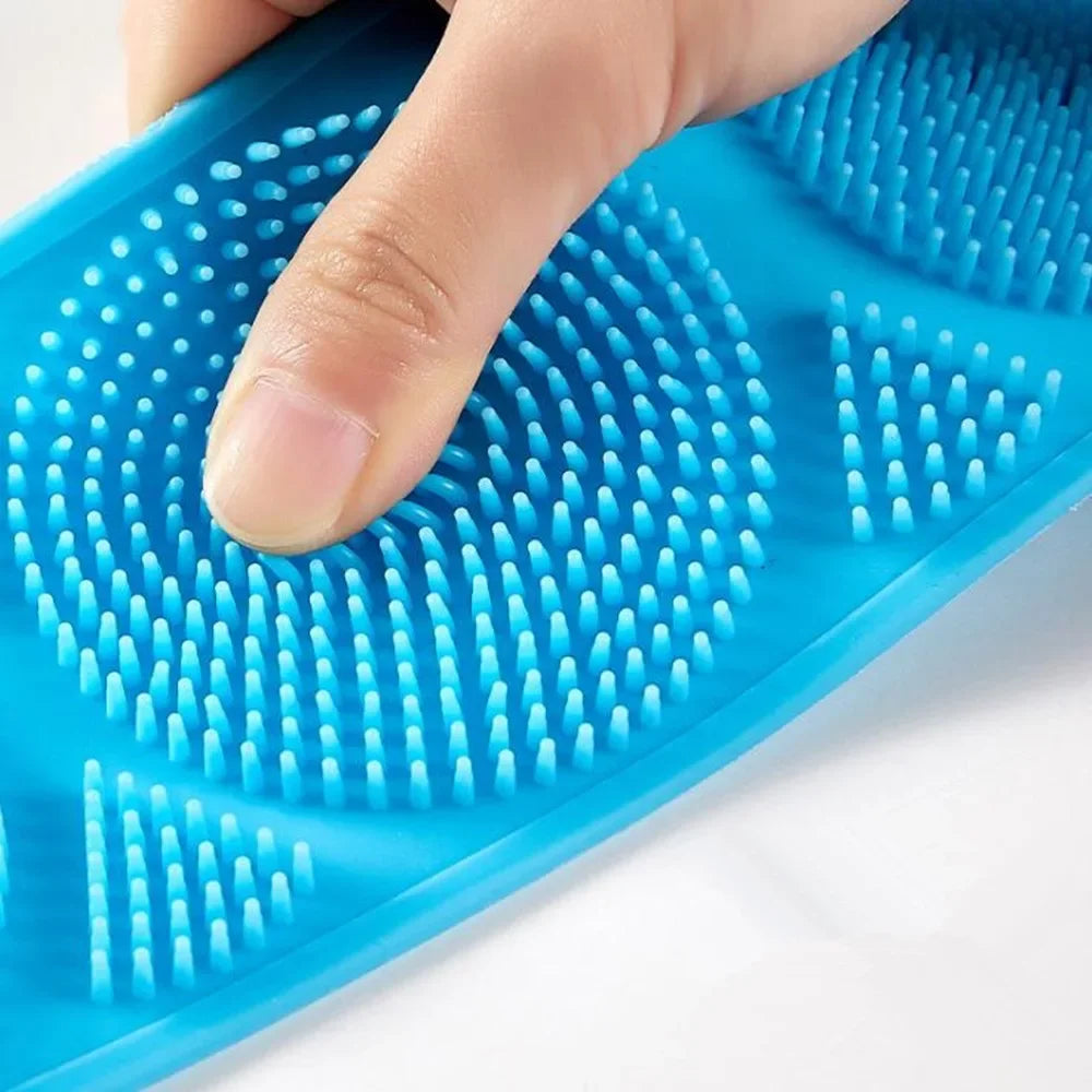 1pcs Silicone Scrubber Back Massage Exfoliating Sponge Bathroom Bath Brush Scrub Shower Brush Body Wash Scrub Removal Bath Spong