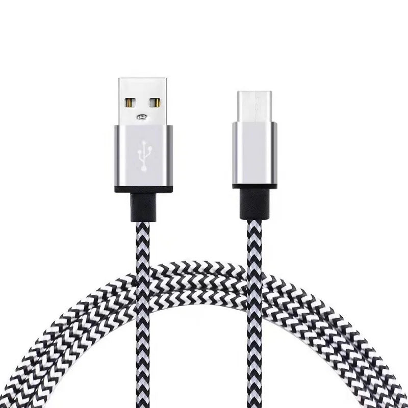 USB Type C Cable 2.4A Fast Charging Battery Charger Wire Woven Nylon Data Cable Mobile Phone Charger For Huawei Samsung USB C