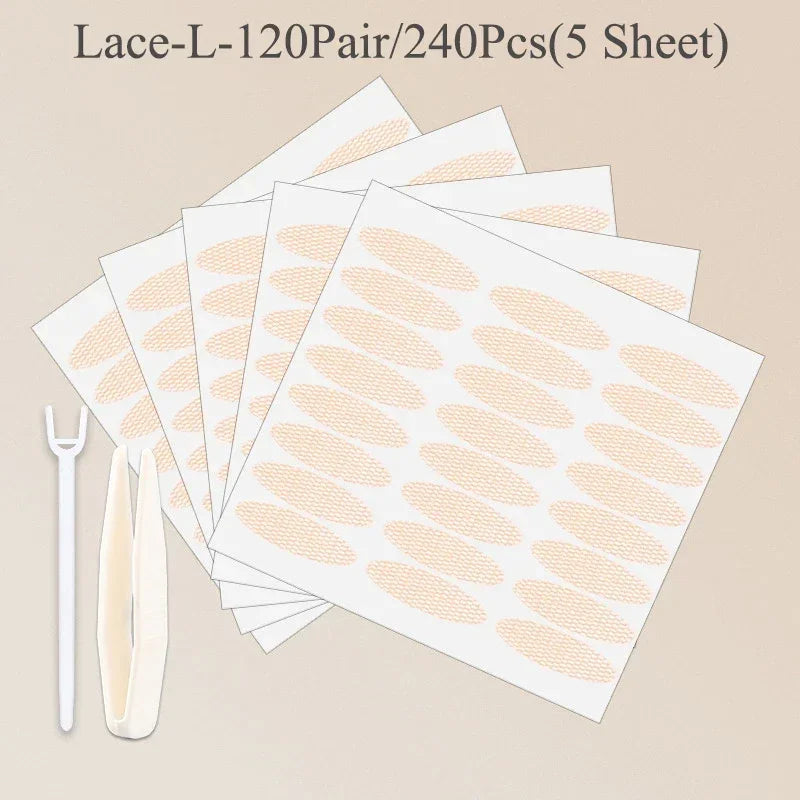 Lace Mesh Olive-shaped Eyelid Paste-shaped Invisible Double Fold Eyelid Shadow Tape Sticker Beauty Makeup Eyelid Tool 180-480Pcs