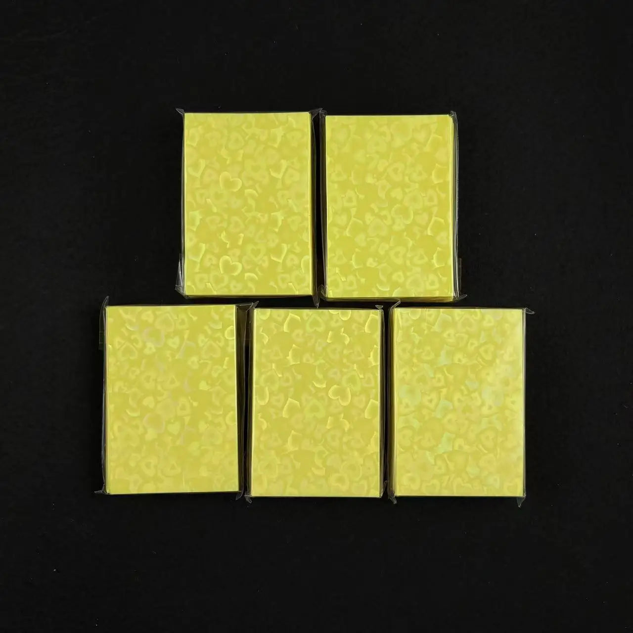 50pcs/lot 61*91mm Heart Love Laser Flashing Card Sleeves Protector For Photo Cards Holder Holographic Foil Protective Films