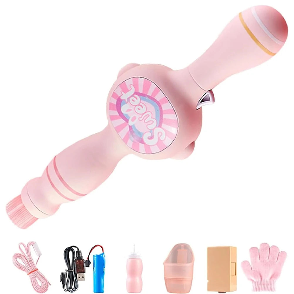 Elastic Smoke Bubble Machine USB Rechargeable Portable Bubble Maker Elastic Bubble Fog Wand for Kids Electric Bubble Blower