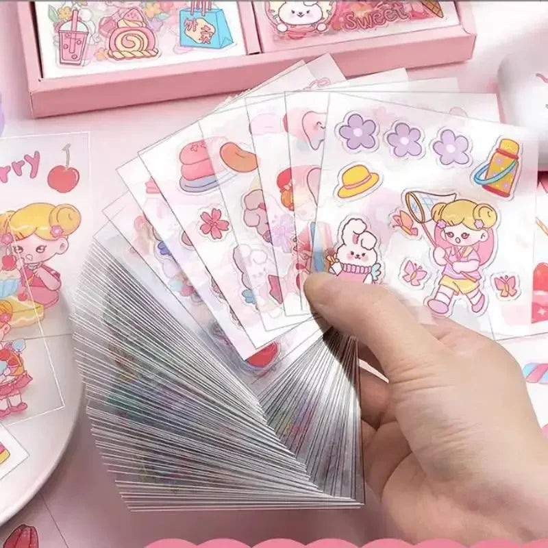 100/50/20/10 Pcs Kawaii Stickers PET Cartoon Scrapbooking Cute Sticker DIY Junk Journal Stickers Decoration Stationery Supplies
