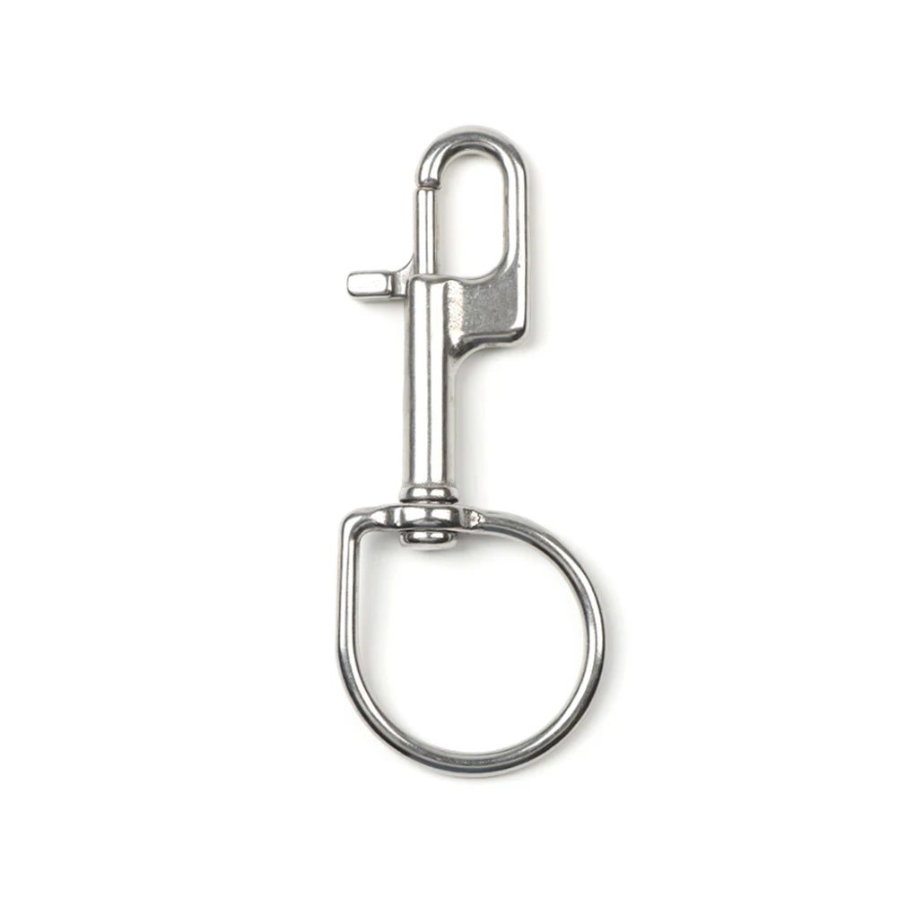 1PC 316 Stainless Steel Swivel Eye Bolt Spring Snap Hook Double Head Hook Marine Diving D Ring Snap Hooks With Swivel