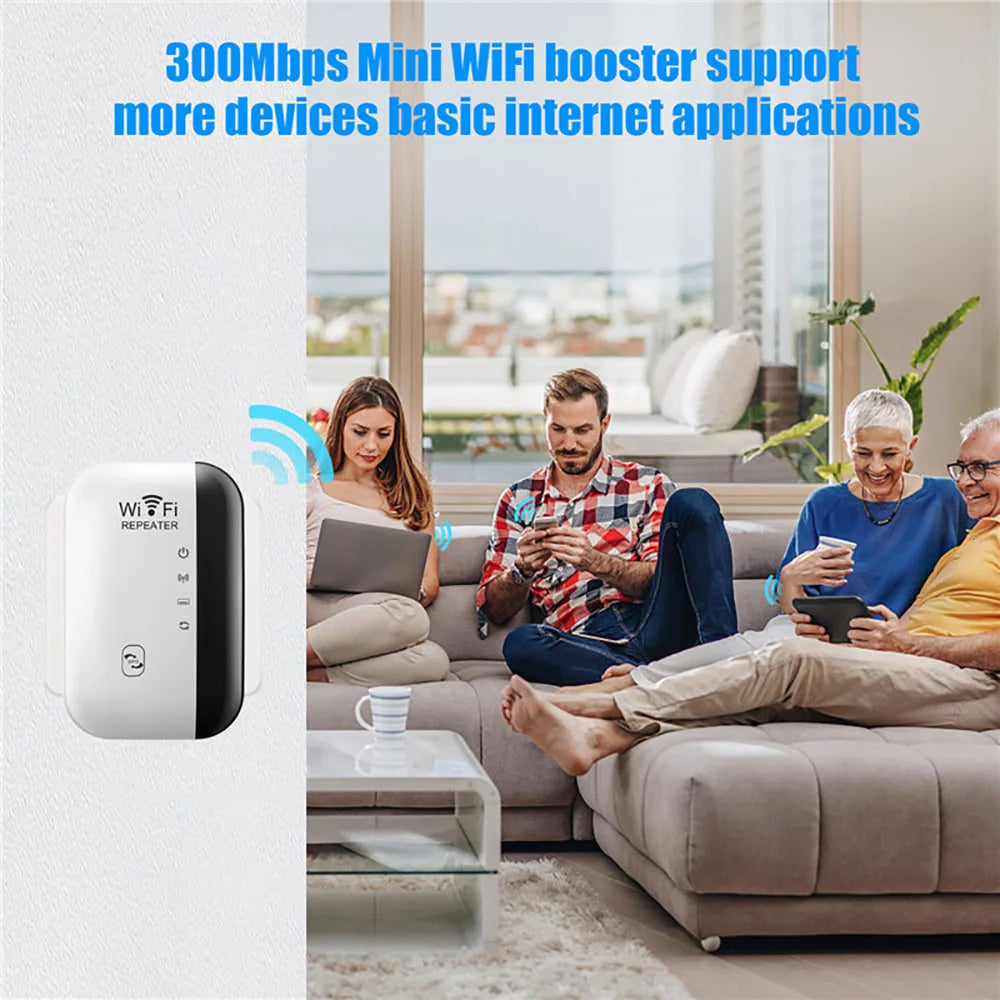Kebidumei 300Mbps Wireless WiFi Repeater Wifi Extender Amplifier 802.11N WPS Long Range WiFi Booster Amplifier Wi Fi Repeater