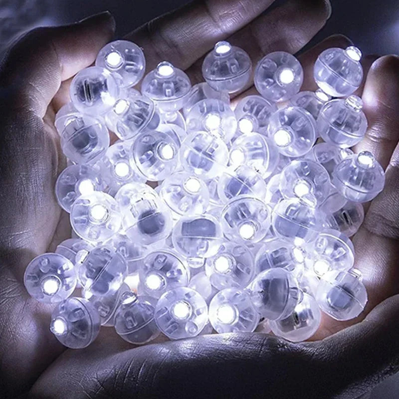 100/10Pcs Mini LED Balloon Light Colorful Flashing Luminous Tumbler Ball Lamp Lantern Light Christmas Wedding Party Decorations
