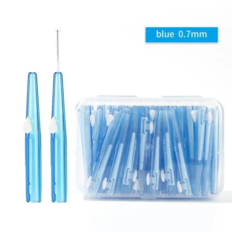30Pcs/Box Toothpick Dental Interdental Brush 0.6-1.5Mm Cleaning Between Teeth Oral Care Orthodontic I Shape Tooth Floss