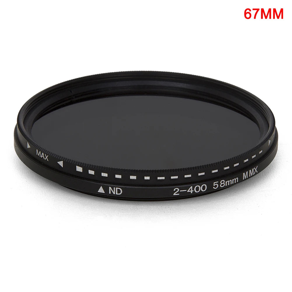 Digital SLR Camera Filter Dimmer Fader Variable ND Filter Adjust ND2 to ND400 Neutral Density for Camera Lens 37-82mm